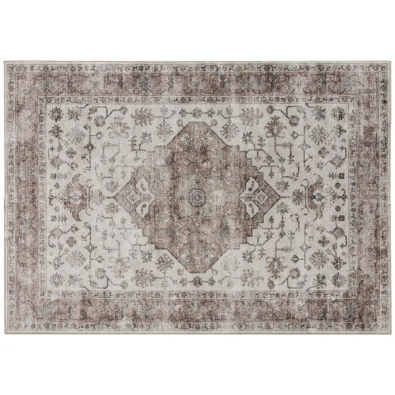 Area Rug, Vintage Machine Washable Rug, Non-slip Floor Carpet For Living Room, Bedroom, Dining Room, Tan, Rectangle 8' x 10'