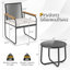 Ensemble de meubles de patio 3 pièces en osier avec chaises rembourrées et table d'appoint avec coussins rembourrés