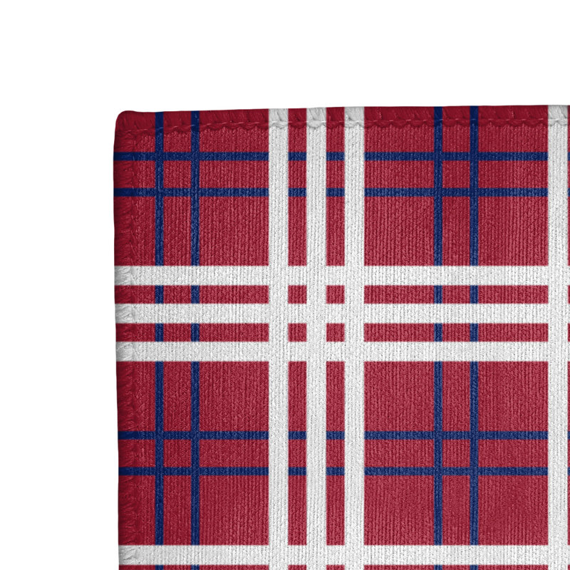 Tapis rouge à carreaux, Tapis de couloir 2 pi 6 po x 8 pi