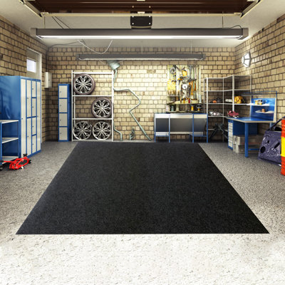 Rectangle Garage Floor Mat for Under Car, Dark Grey Garage Flooring Rug, Motorcycle Oil Spill Mat, Absorbent Oil Garage Parking Mat, Non Slip and Waterproof Backing Extra Large Garage Mat