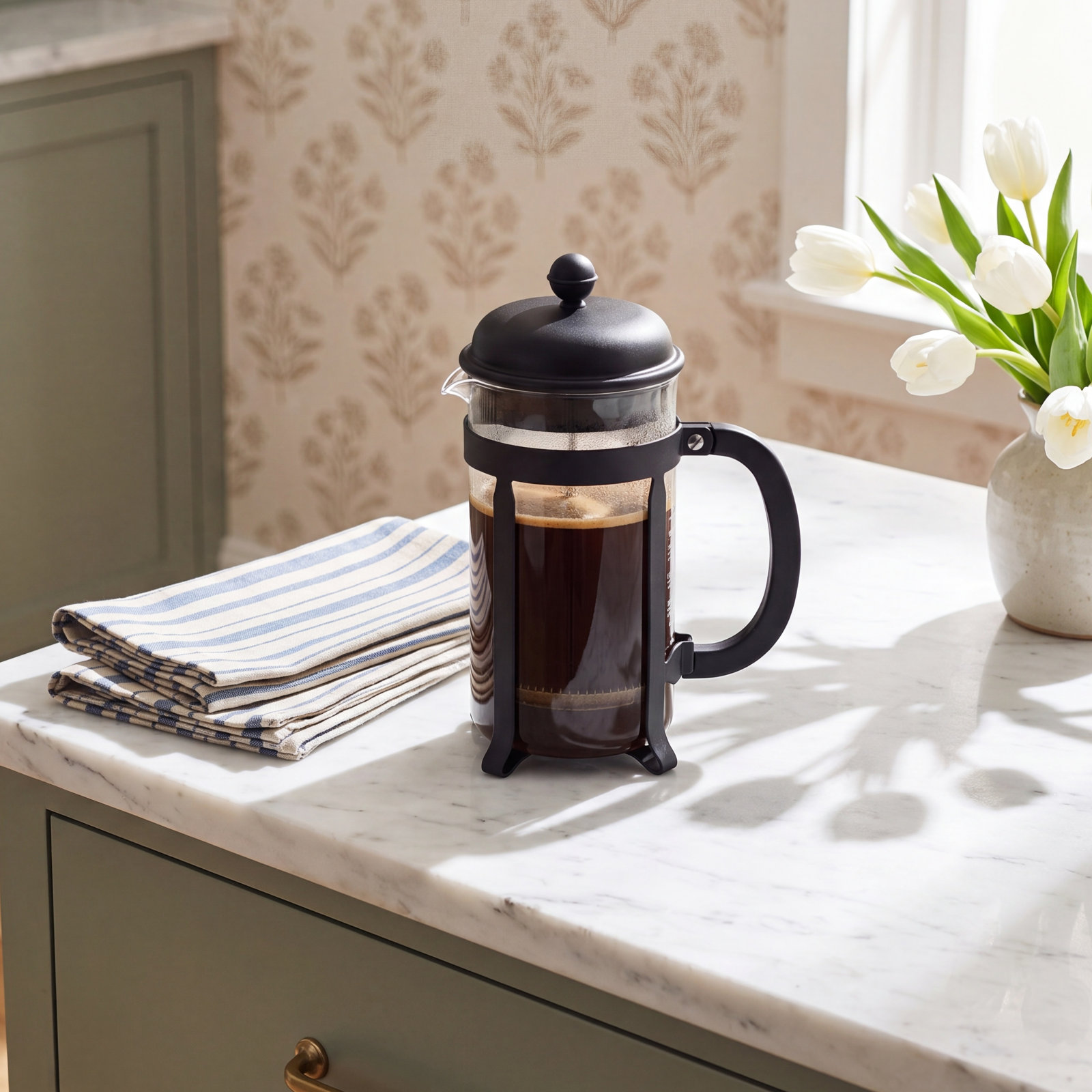 Bodum Caffettiera French Press Coffee Maker, 34 oz., Black