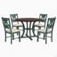 Table de salle à manger 5 pièces et 4 chaises en tissu avec pieds de table et tablette de rangement-1191492047-1191492041