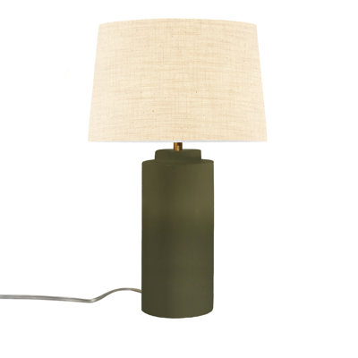 Luminance - Lampe portable tour en céramique - Vert mat - Crème