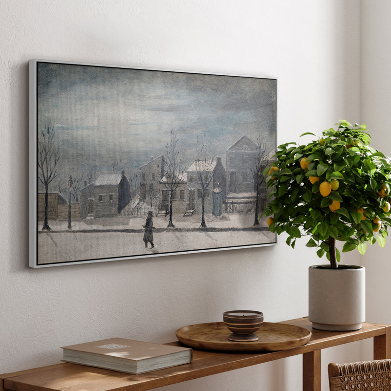 Paysage rétro - CDIX, H 17 po x l 25 po x P 2 po, Toile encadrée flottée blanche