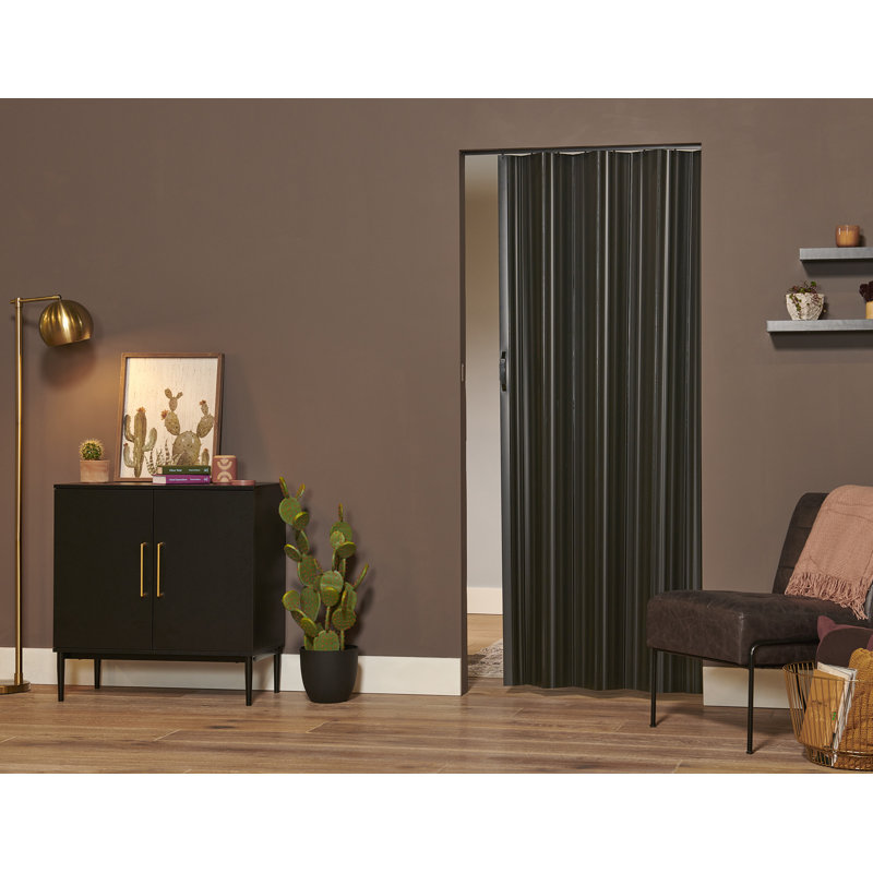 Porte pliante en vinyle Spectrum Dunes, 36 po x 80 po, Noir