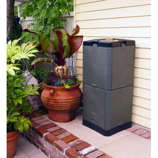 55 Gallons Gal. Plastic Outdoor Stationary Composter with Latching Lid