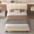 Santrese Upholstered Platform Bed Frame with Modern Headboard, Charging Station, No Box Spring Needed-221802600-221802602