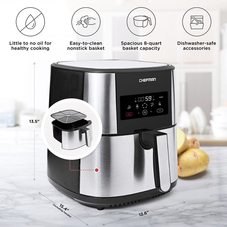Chefman Air Fryer, Temp Control and Timer, Non-Stick, Dishwasher
