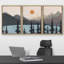 «Pine Tree Mountain Forest Lake on Canvas», reproduction de 3 pièces-91021987-91177507