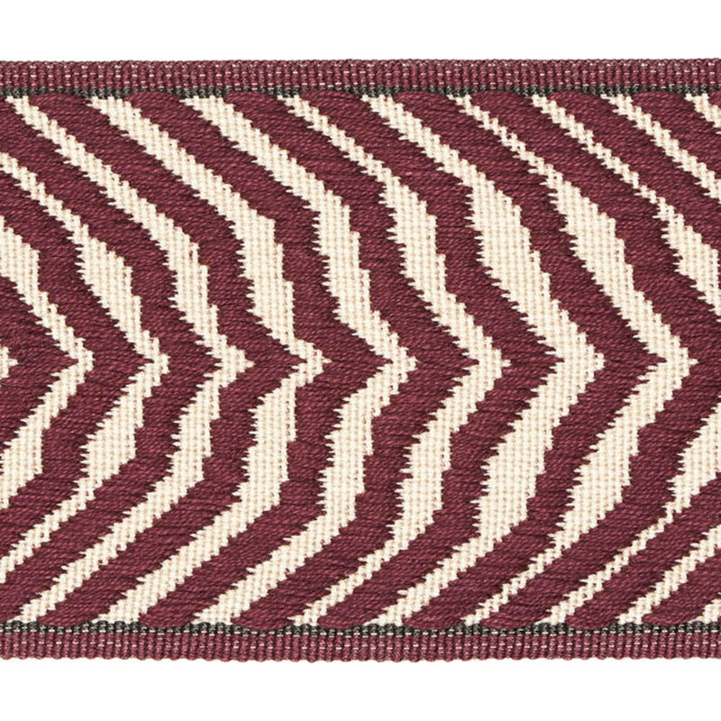 Schumacher x Neisha Crosland Arcure Ripple Tape, Vintage Red/Ivory