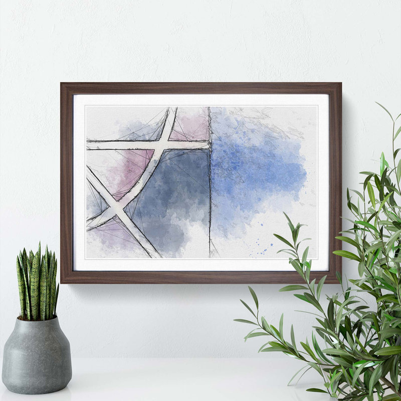 Keeping the Angles in Abstract - Framed Print, Walnut, 35cm H x 50cm W x 2cm D