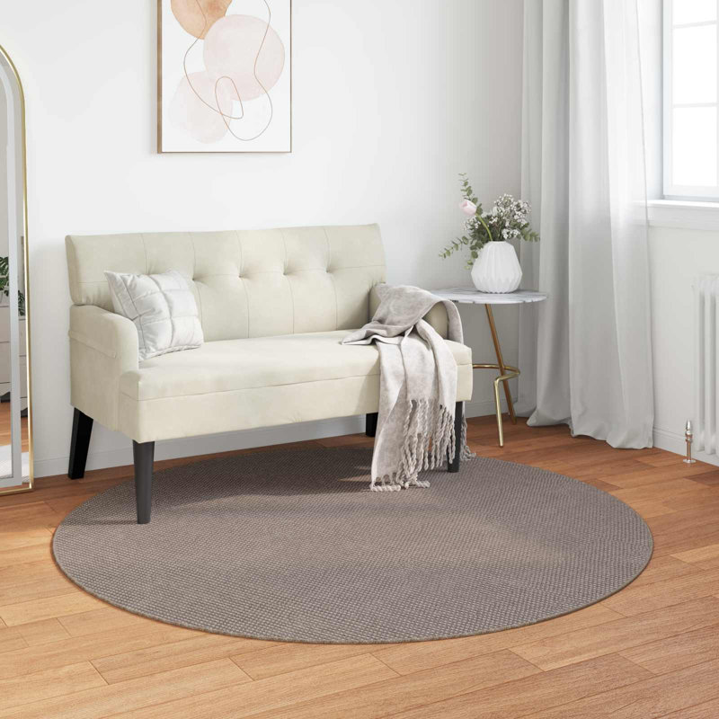 Modern Indoor Rug, Taupe, Round 160 cm