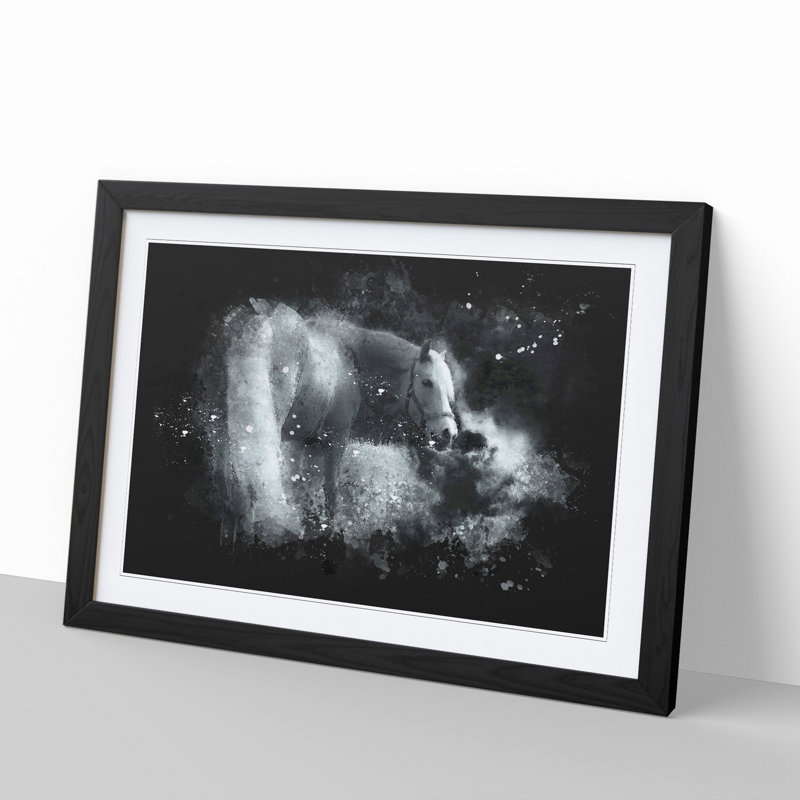 Lone Horse - Picture Frame Graphic Art, Black Framed, 48cm H x 65cm W x 2cm D