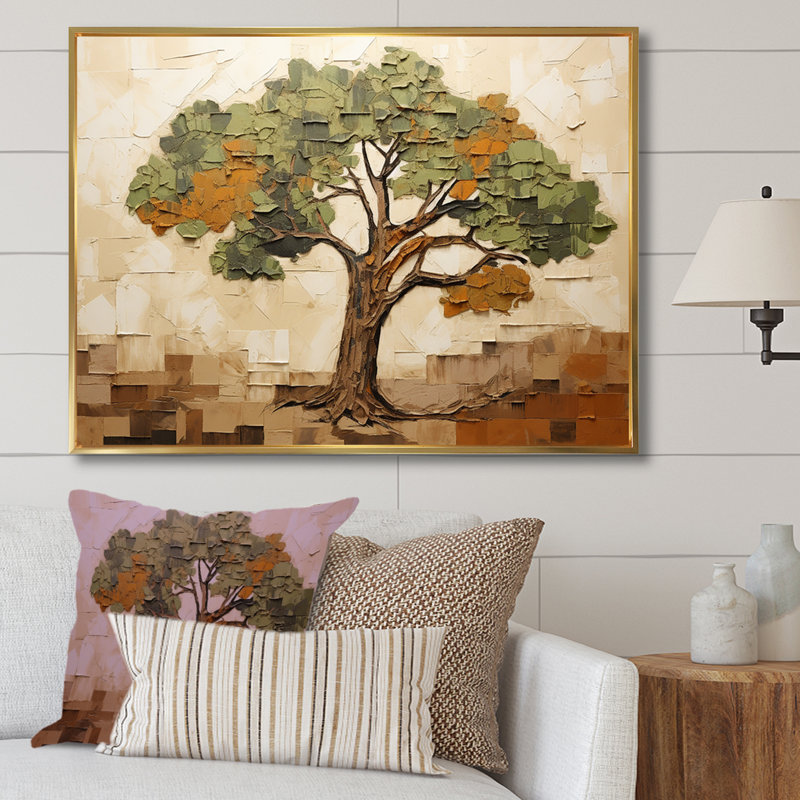 Arbre vert majestueux vert Baobab II - arbre africain, art mural, Toile tendue, H 16 po x l 32 po x P 1 po