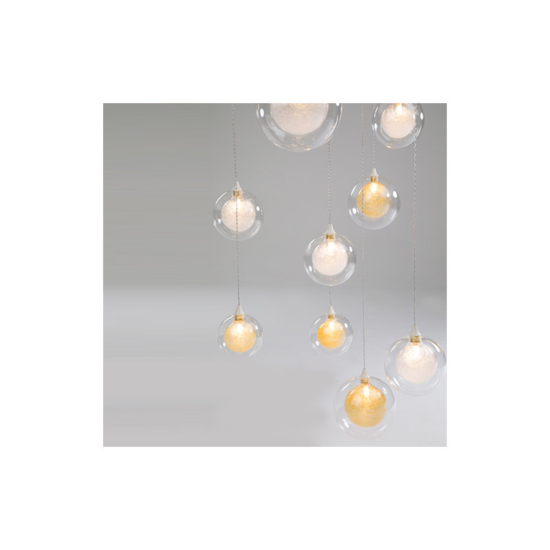 37 - Light Pendant, Clear/Gold