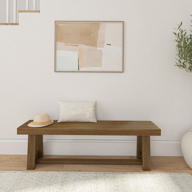 Linzy Classic Wood Bench, Pecan