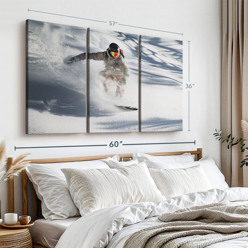 «Aosta Valley Snowboarding», 3 pièces, H 36 po x l 57 po