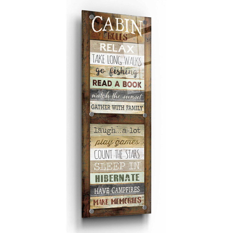 Cabin Rules par Marla Rae - reproduction non encadrée, L 12 po x H 36 po