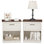 Farmhouse Nightstand Set of 2, Solid Wood Bedside Table with Drawer & Shelf