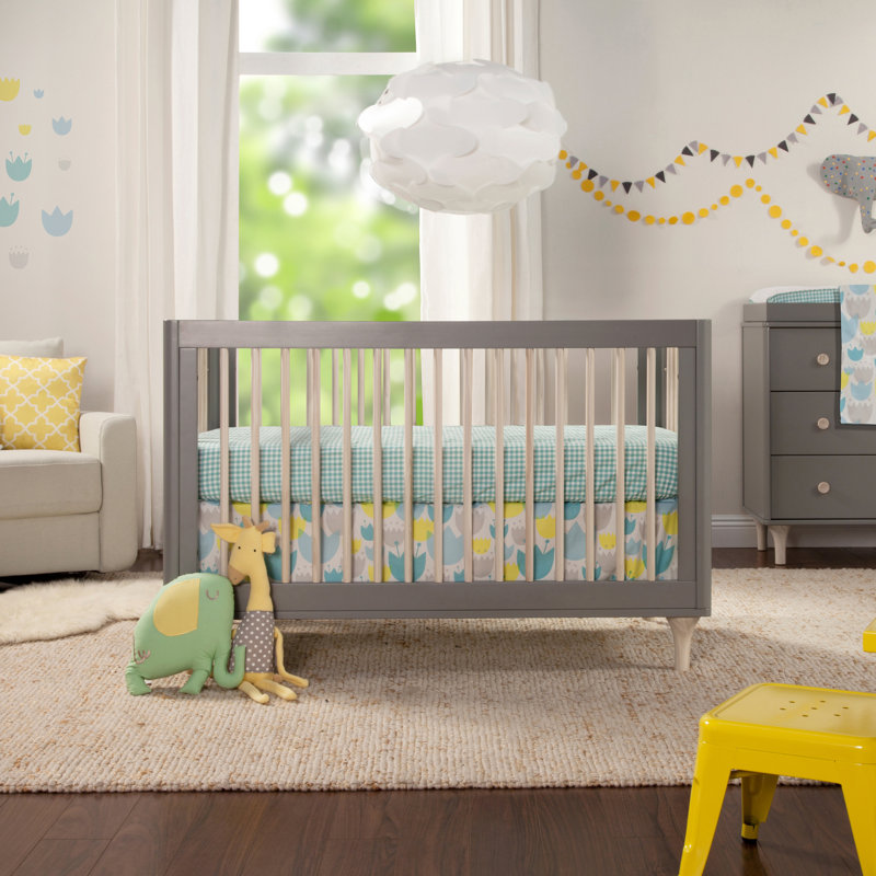 Lit de bébé convertible 3-en-1 Lolly, Gris / naturel délavé