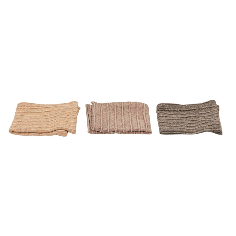 3 débarbouillettes carrées en coton délavé 3 pièces