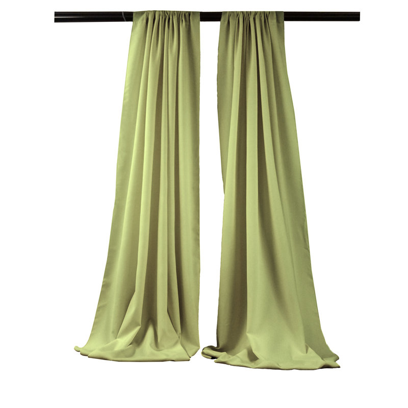 Angiens Polyester Semi-Sheer Drape Pair, Sage