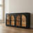 Large Storage Sideboard With Glass Doors And Unique Arched Design For Dining Room-781439061
