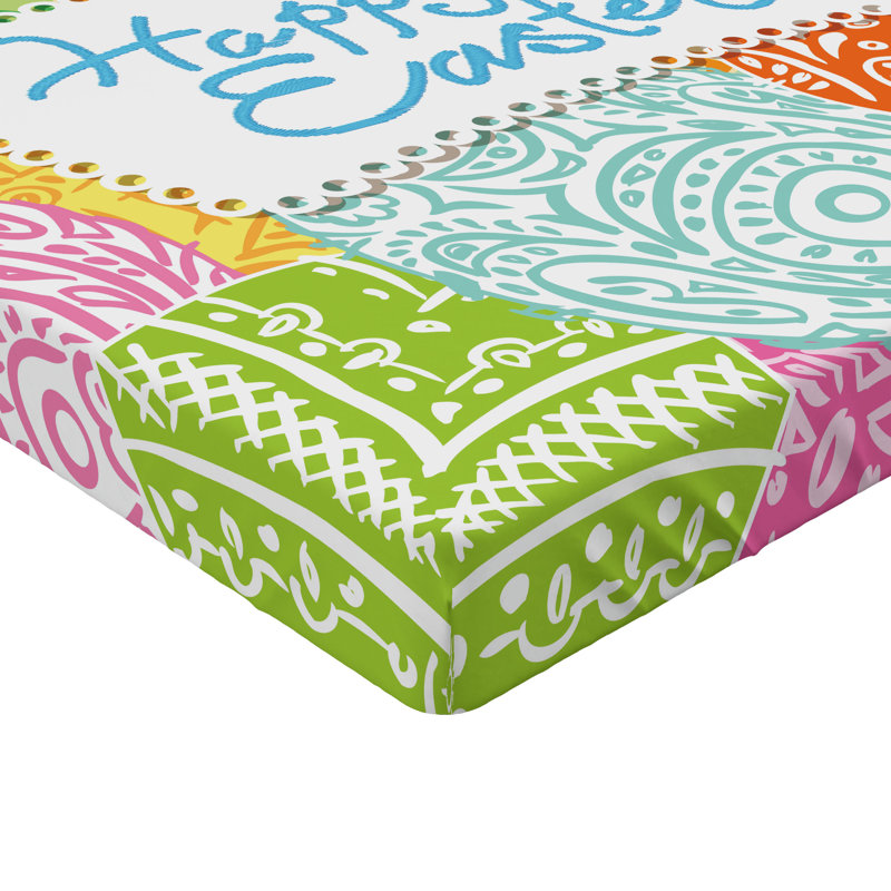 Ambesonne Easter Fitted Sheet 2-Pack Spring Holiday Multicolor, King Fitted Sheet