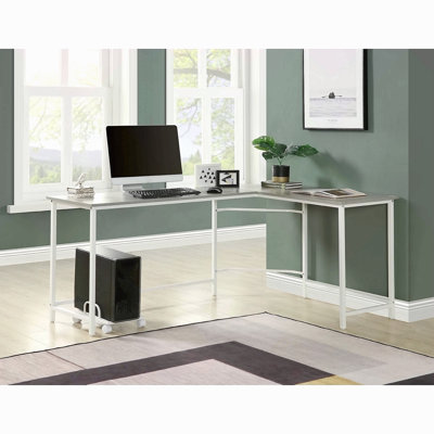 Bureau d'ordinateur en L rectangulaire