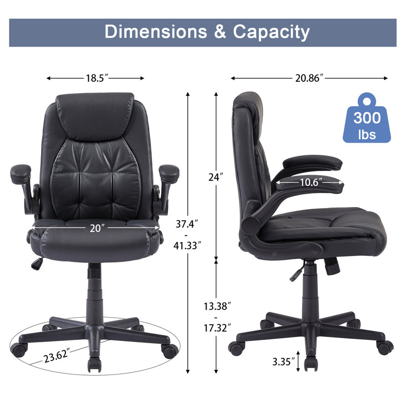 Fauteuil de direction en similicuir Nimmo, Noir