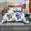 Ensemble de housse de couette à motif aquarelle bleu marine 3 pièces Lunaria, 100% coton à longues fibres, confort doux et respirant-61960018