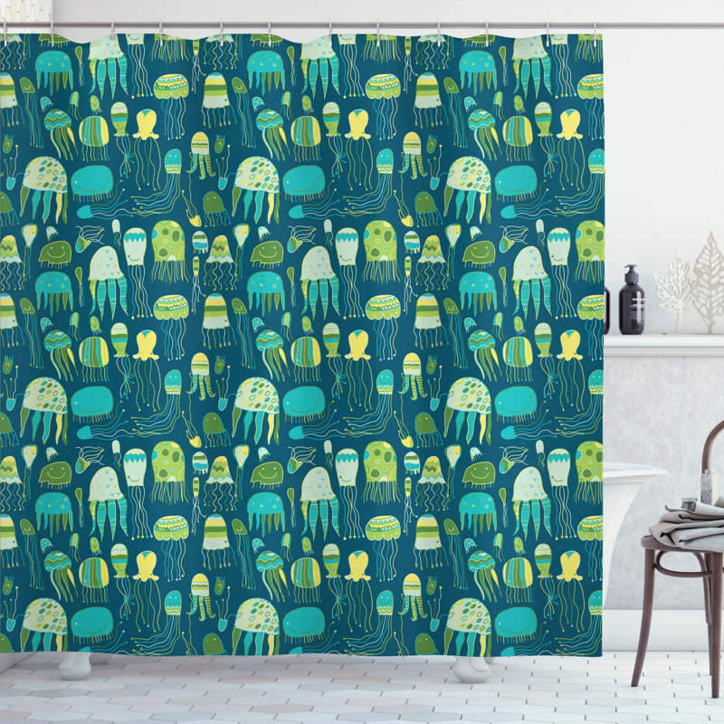 Shower Curtain with Hooks Included, 70" H x 69" W