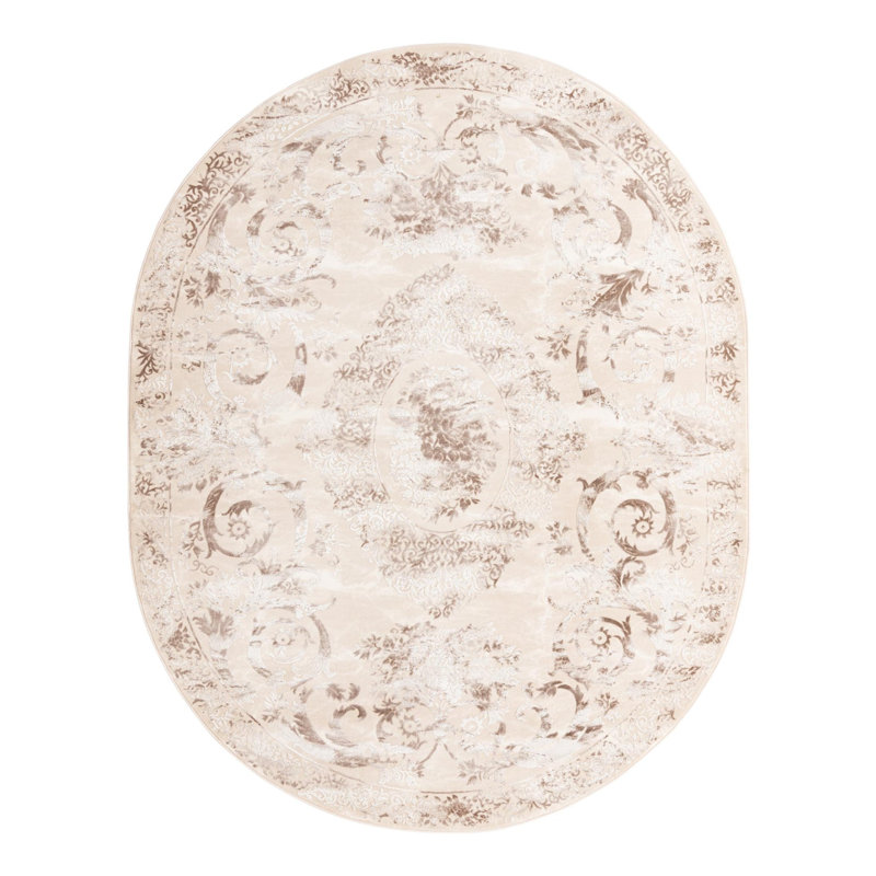Senter Floral Indoor Rug, Oval 7'10" x 10'