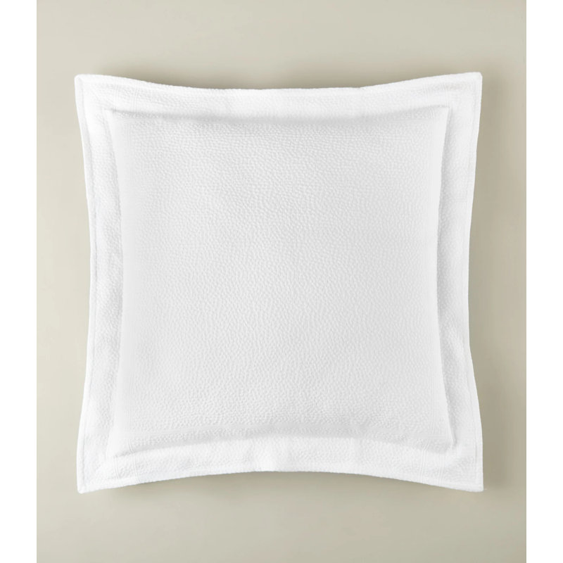 Montauk Linen/White/Pearl/Platinum 100% Cotton Piece Sham, Euro, White