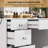 Greyden Vanity Set With LED Mirror & Power Outlets, 9 Drawers with Diamond Handles-534821134