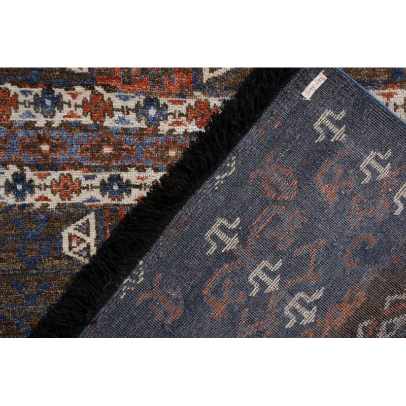 Rug & Kilim’S Tribal Rug In Red And Brown All Over Geometric Pattern, Rectangle 4' x 5'