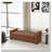 Durable Brown Faux Leather Ottoman