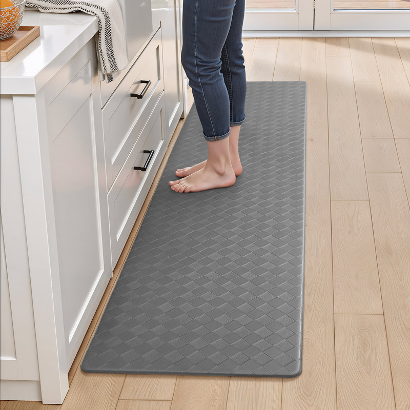 Tapis de cuisine antidérapant Devarian, Tapis de couloir 2 pi x 7 pi 11 po, Gris