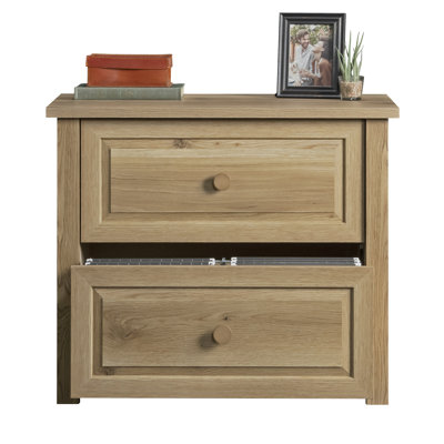 Classeur latéral en chêne blanc Style - deux tiroirs pour dossiers de format lettre et légal dans un bureau à domicile ou un salon, construction, finition de rangement compacte, design, tiroirs spacieux, système de verrouillage, amplement