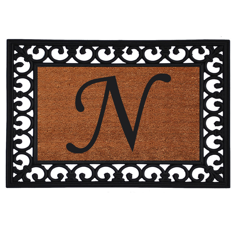 Tapis pour porte d'extérieur monogramme 25 po x 19 po Tanda, N