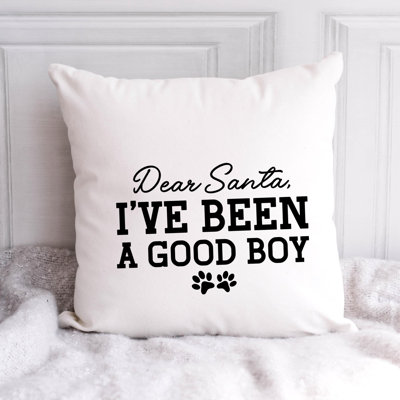 ChristmasDog_Black-15 Polyester/Polyester Blend Reversible Throw Pillow