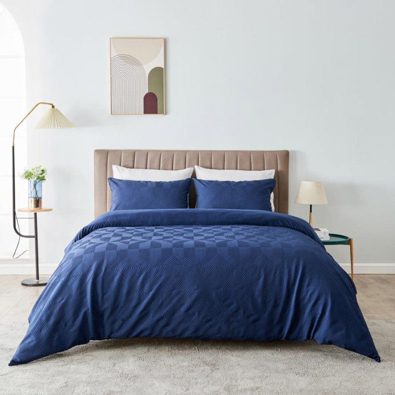 Bedding, Kingsize Duvet Cover + 2 Standard Pillowcases, Navy