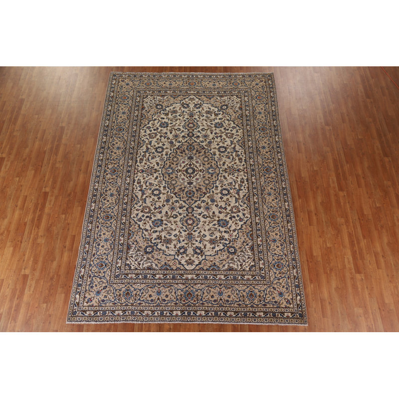 Tapis persan traditionnel Kashan noué à la main 8 x 11