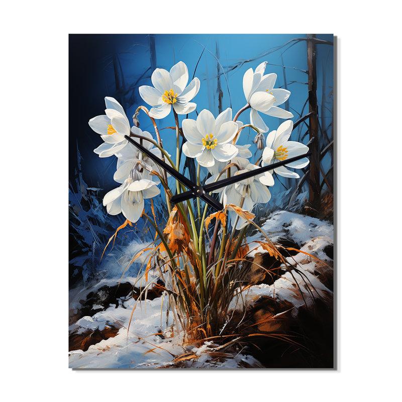 Danyall - Horloge murale surdimensionnée Snowdrops, Grand