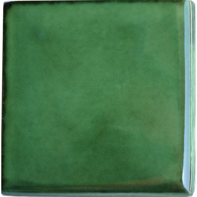 9pcs TalaMex Mexican Clay Talavera Bullnose, 4" W x 4" L, Green
