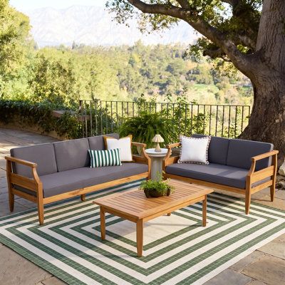 Mcclurg Teak Sofa Seating Group with Cushions