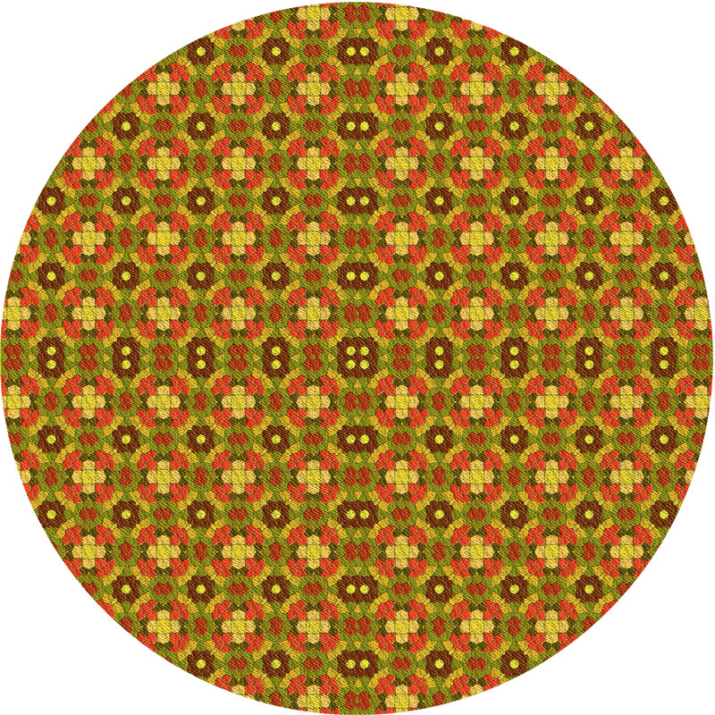 Performance Wool Floral Indoor Rug, Round 6'