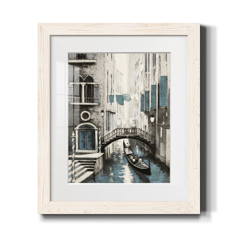 Venise I - reproduction d'art, H 24 po x l 18 po x P 1,5 po, Papier encadré blanc, Blanc