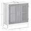 Armoire moderne sous le lavabo avec 2 portes, armoire de salle de bain piédestal sous le lavabo, armoire de meuble-lavabo avec tablettes réglables, gris et blanc, buffet-125535466