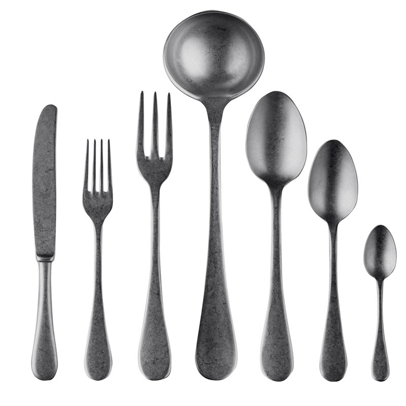 Vintage Flatware Set - 51 Pieces - Black Gold, Black Gold